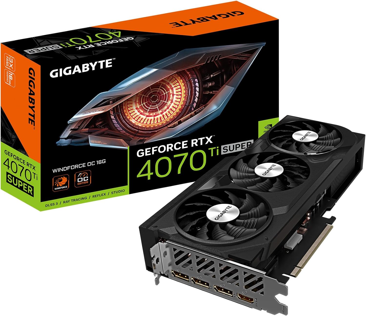 Gigabyte Graphic Card GeForce RTX 4070 Ti SUPER WINDFORCE OC 16G Gigabyte Graphic Card GeForce RTX 4070 Ti SUPER WINDFORCE OC 16G